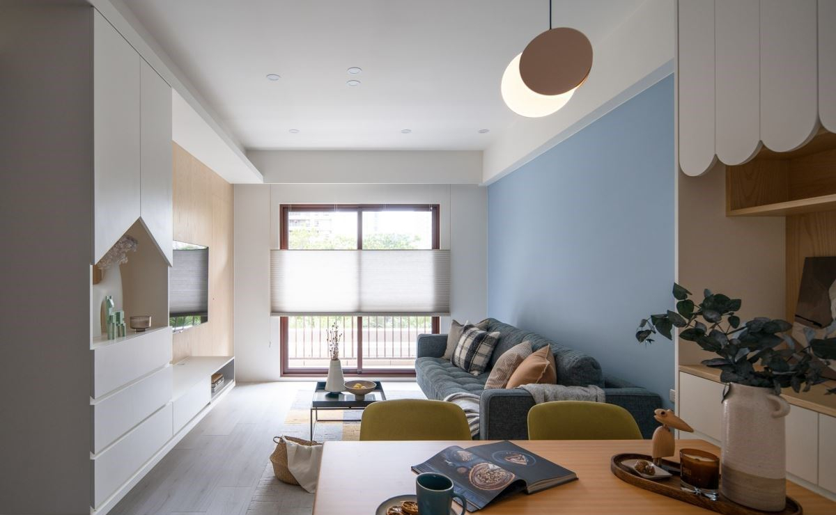 60平公寓装修案例丨将蓝天白云搬进室内,治愈人心的清新微甜